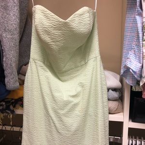 Green seersucker dress